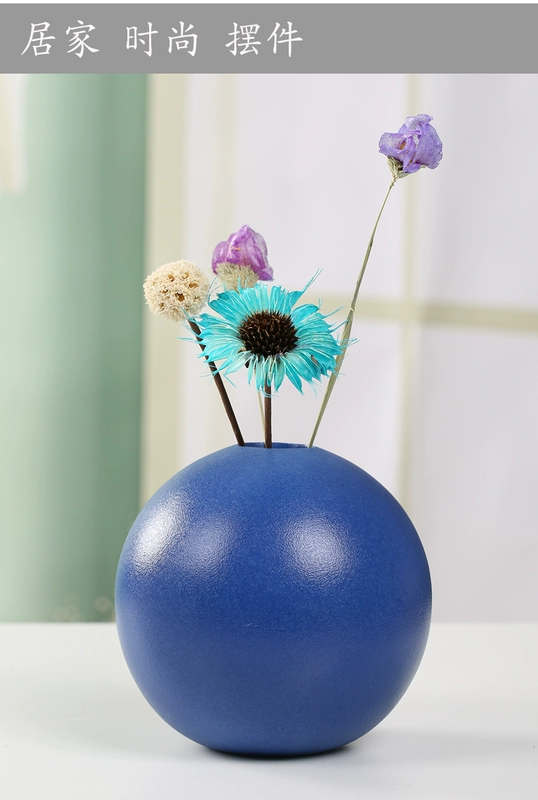 Macaron Đơn giản Bình gốm Trang trí Phòng khách Cắm hoa Hoa khô Tủ TV Trang trí nội thất Bắc Âu - Vase / Bồn hoa & Kệ