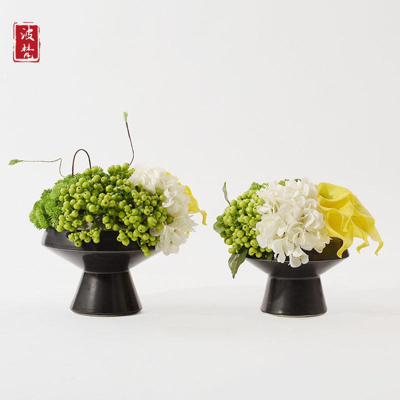 New Chinese-style living room floral potted ornaments sample house display center meeting living room coffee table simulation flower small bonsai soft decoration