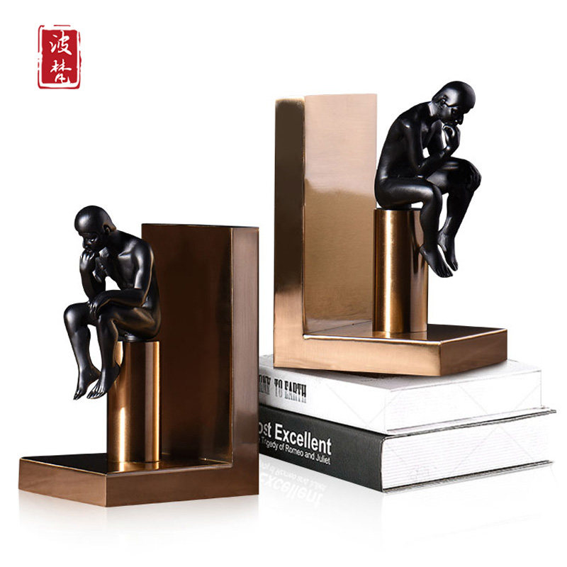 Simple and modern model room study desk decoration creative thinker bookend bedside table book by office decoration