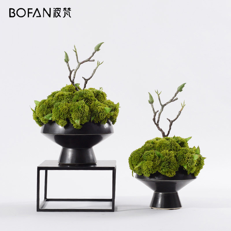 Simulation green plant bonsai New Chinese style Xuan Guan Pendulum sample House Show central-like board Tea edge Several floral and soft decorations