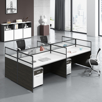 Staff desk modern simple double four six person assembly screen office table and chair combination desktop