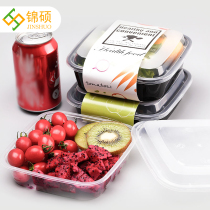 Jinshuo American black transparent milky white disposable lunch box square rice fruit fast food takeaway packing box