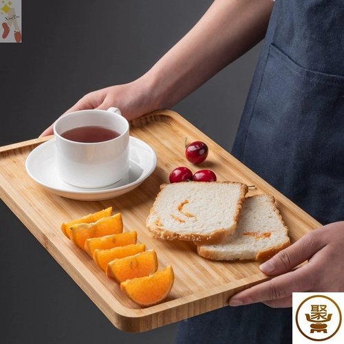 Деревянный поддон творческий пицца бамбук деревянный домашний чайный поднос японский стиль прямоугольный торт с твердым деревянным чашкой деревянный