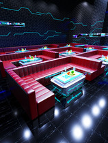 Ktv sofa custom party hall box card seat bar coffee table club clear bar bar chair U-shaped table and chair combination