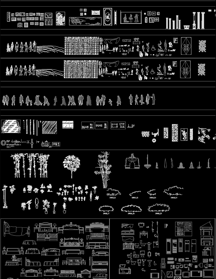 R067-CAD图库室内工装家装家具模型平立面中欧式现代施工图086-28