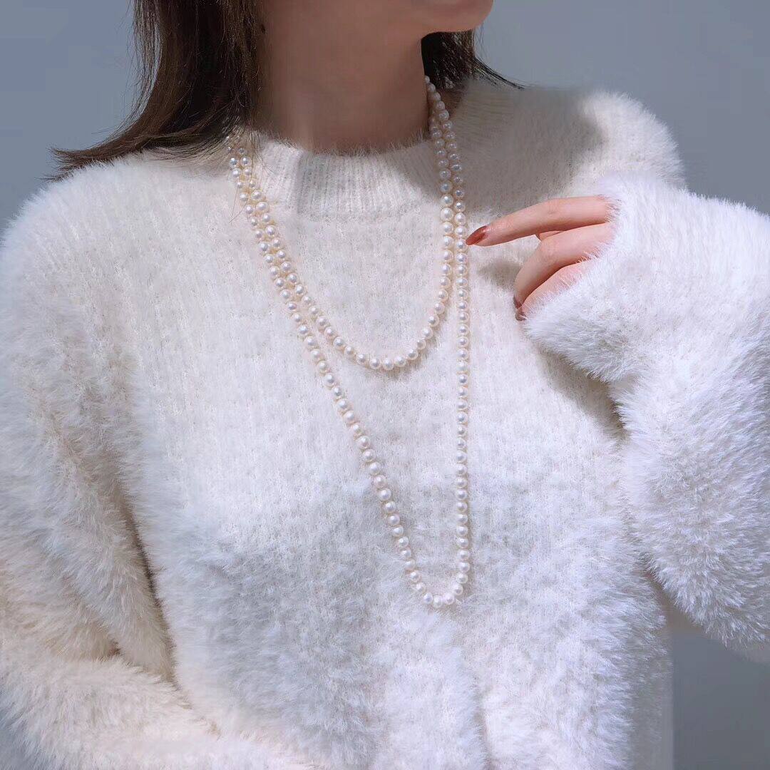 Dragon Sister's new pearl sweater chain long section 100 lap minimalist Fancy Fashion Female Pendant Accessories Necklace Adornment-Taobao