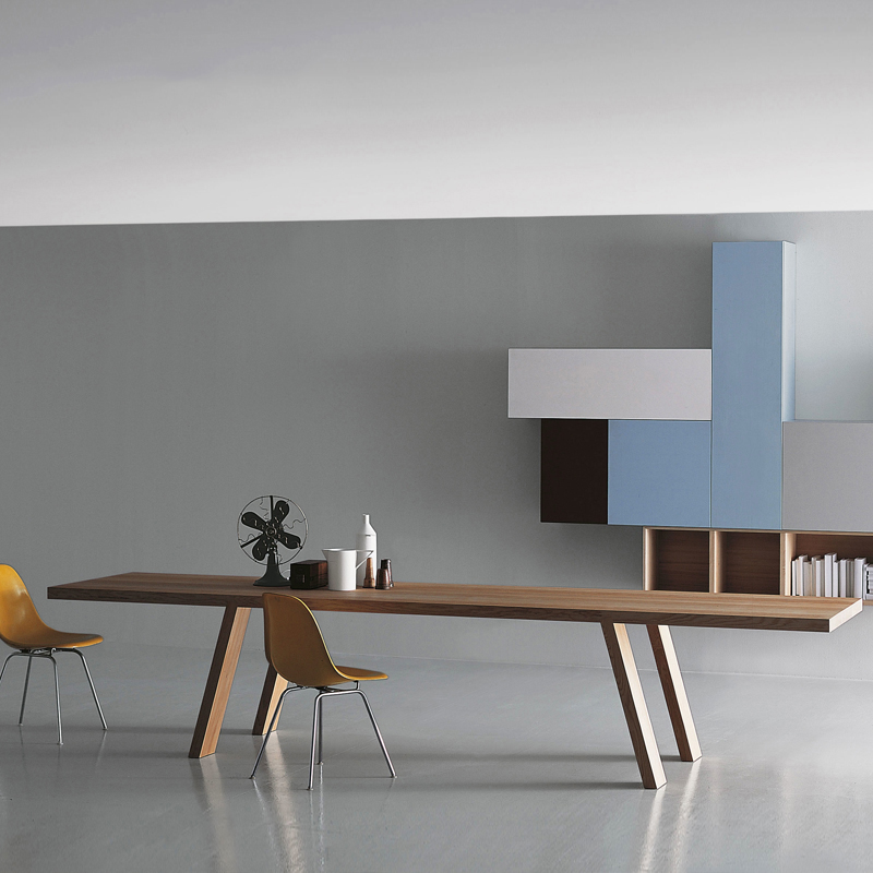 Nordic Minimalist Log Conference Table Long Table Solid Wood Large Plate Table Bench White Wax Wood Rectangular Home Dining Table