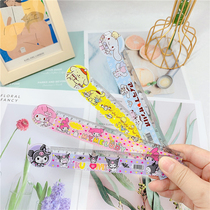 Can love Yugui dog pudding styling ruler student 15cm plastic with wave wire ruler creative primary school student prize