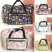 Cartoon folding travel bag convenient travel duffel bag pluggable trolley box cute large-capacity travel storage bag