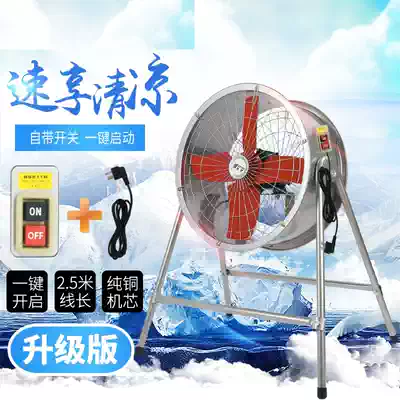 Post-type axial flow fan suction and blowing ground industrial exhaust fan 220V powerful exhaust fan kitchen oil fume high power