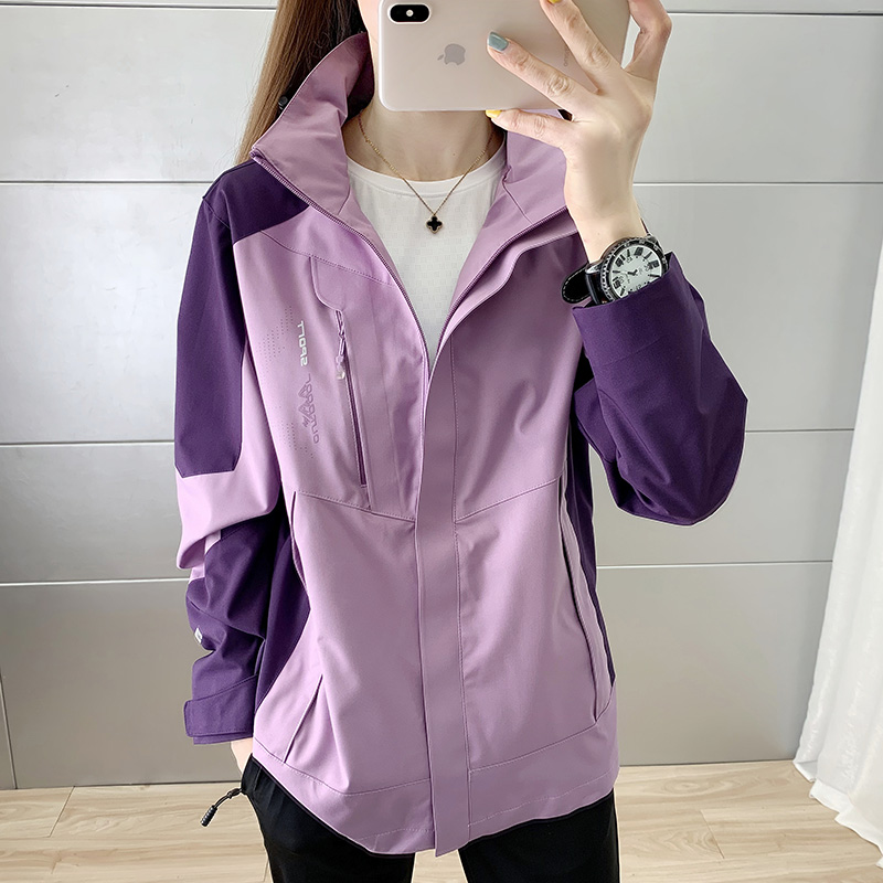Outdoor monolayer submachine clothes men and women jacket spring and autumn thin section windproof and waterproof mountaineering clothes elastic wind clothes lovers