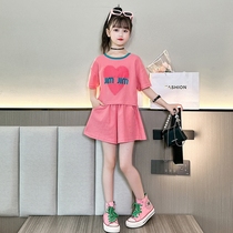 Balabara Han Fan girls summer suit 2023 new ocean gas sports big child dress summer child r