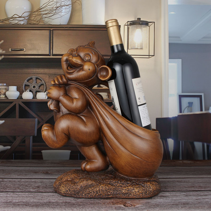 Zodiac Monkey Red Wine Rack Ornament Creative Simple Chinese Wine Wine Holder Red Wine Rack Living Room Wine Cabinet Decoration