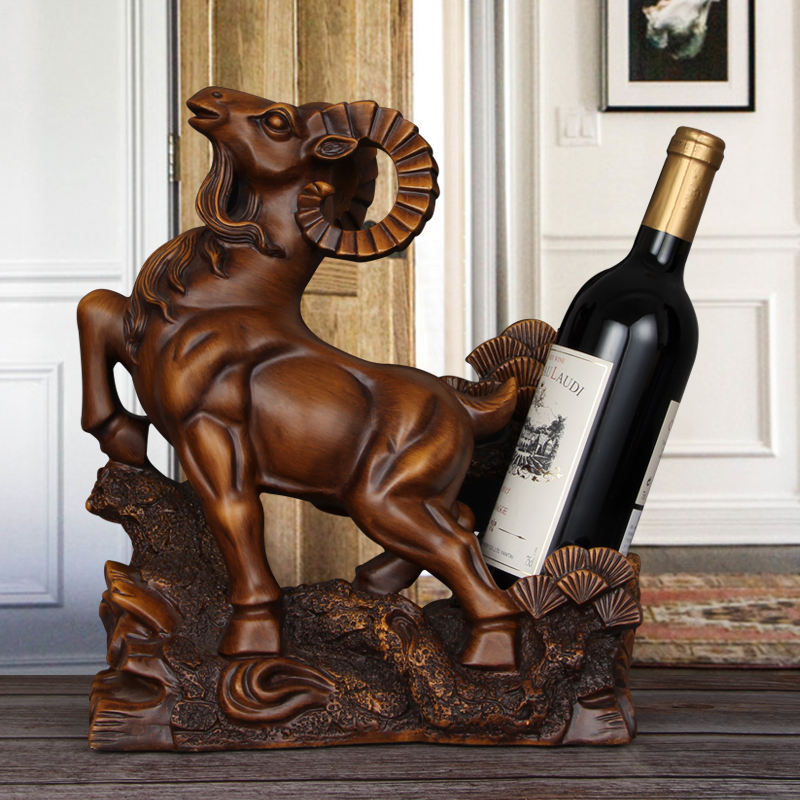 Zodiac Sheep Red Wine Rack Living Room Wine Cabinet Decoration Wine Bottle Wine Holder Creative Home Goat Red Wine Rack Shelf
