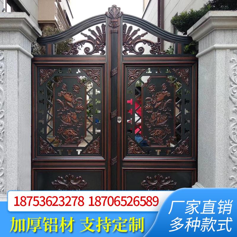 Aluminum art small door Single flowering garden door Aluminum alloy villa door Garden small door Country yard double door