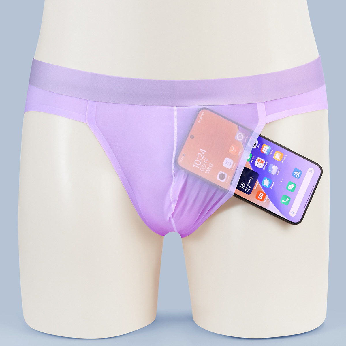 Summer ultra-thin ice silk pure lust style men's underwear