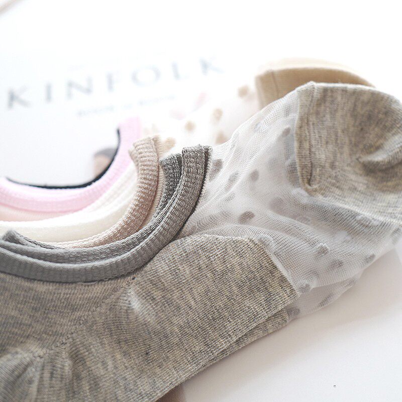 3 Double spring summer thin Sox children anti-slip silicone Silicone Suction silk screen Sox Shallow Mouth Short Socks Cute Full Cotton Low Help Invisible Socks