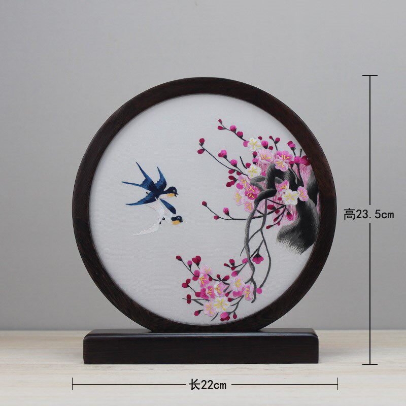 Intangible cultural heritage Su embroidery Hand embroidery painting Double-sided embroidery silk thread Atmospheric high-end table screen Chinese characteristics Going abroad with hand gifts