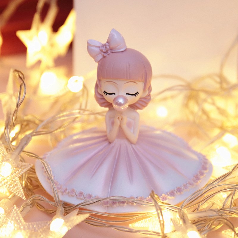 Princess Porcelain Doll in Cure Family Fittings High-end Creative Objects Ceramic Girl Room Desktop Decoration