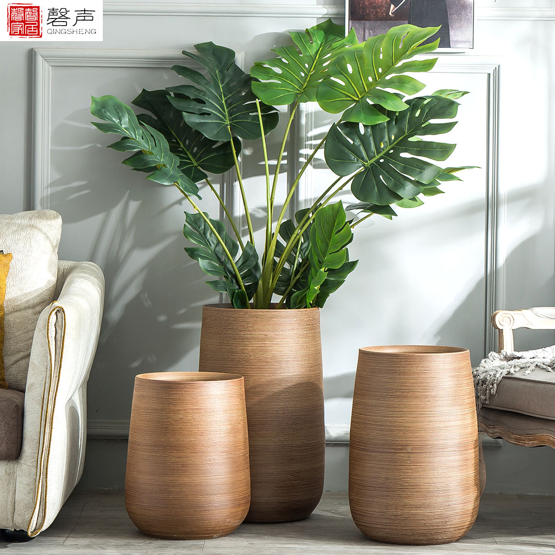 Flower pot green piano leafy banyan ceramic high-end Nordic creative decoration modern network red creative balcony