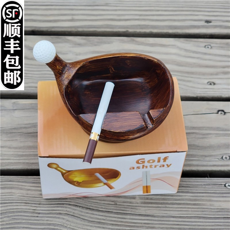 Golf gift ashtray supplies No. 1 wooden file creative minimal office desktop fittings to give gifts