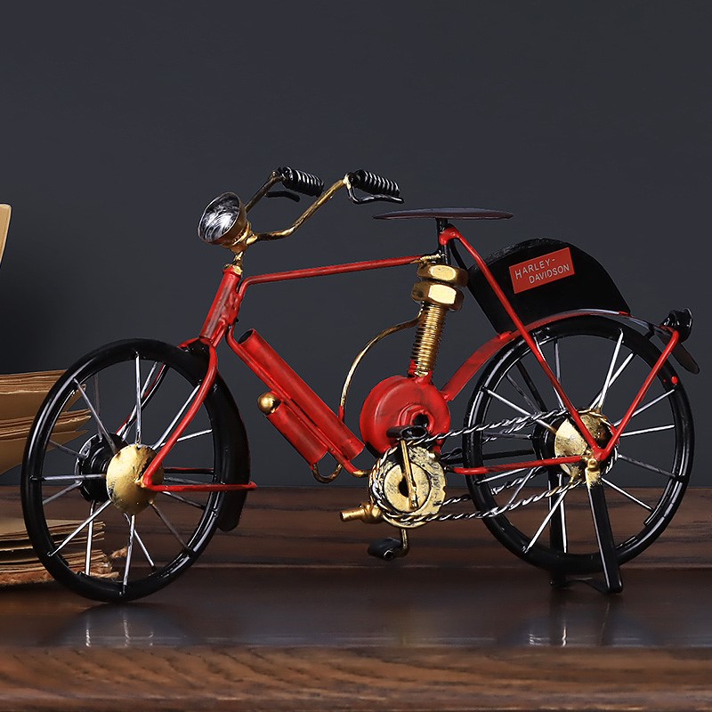 Retro Iron Art Bicycle Motorcycle Handicrafts Small Ideas Simple Home TV Cabinet Wine Cabinet Decoration Ornament