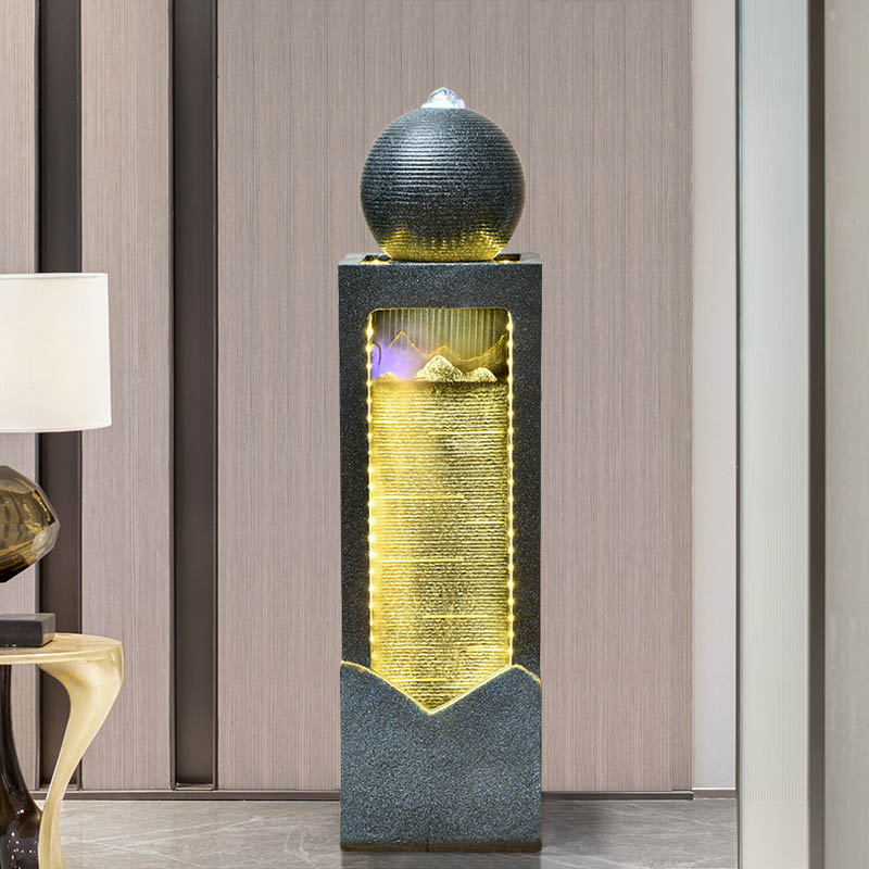 Feng Shui Ball Circulating Water Fountain Lucky Ornament Guest Simple Atmospheric Humidifier Landscape Decoration Housewarming Opening Gift