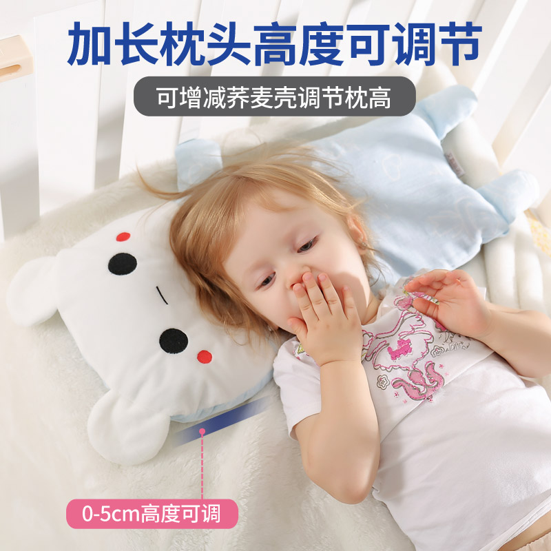 Child Pillow Gauze 0-1-3-6 Year Old Baby Kindergarten Baby Pillow Buckwheat Core All Season Universal Spring Summer Breathable
