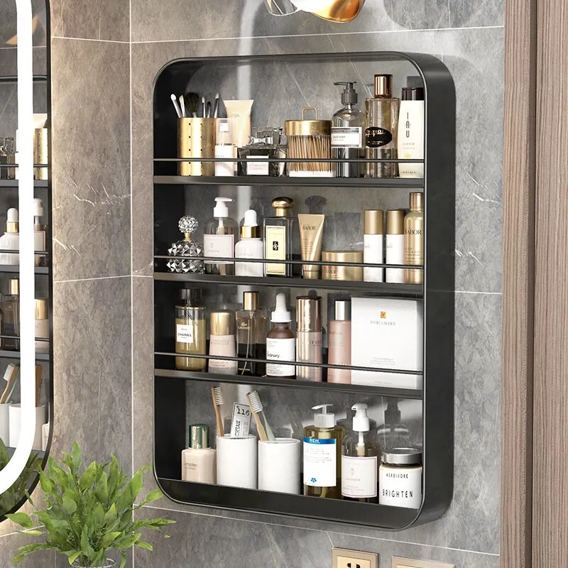 Makeup room storage artifact space-saving multi-functional cabinet wall-mounted small wall cabinet cosmetic shelf rack