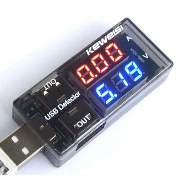 Current voltmeter tail plug detector Digital digital display double usb test head line charging repair mobile phone tool