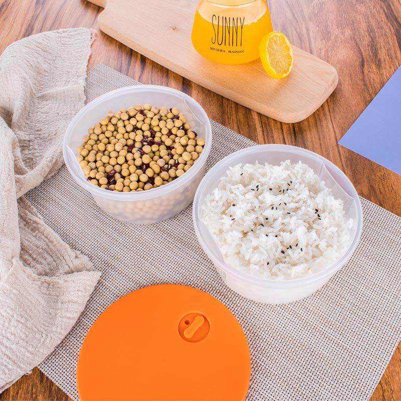 Plastic crisper set large-capacity student lunch box microwave oven special round bowl frozen storage lunch box