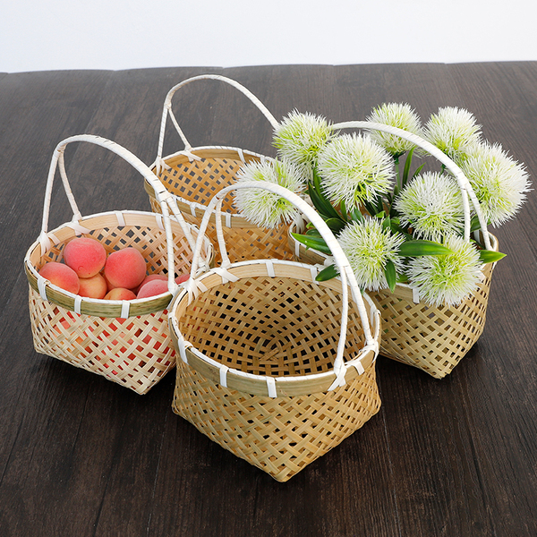 Handmade Bamboo Weaving Products, Small Fruit-Picking Baskets, Hollow Storage Mini Baby Baskets, Bamboo Products, Decorative Display Baskets