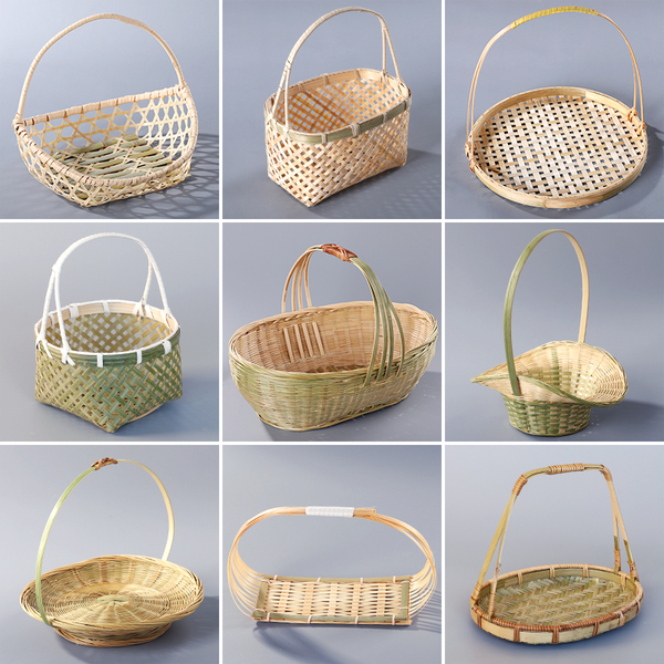 Bamboo Woven Baskets, Bamboo Baskets, Hand-Held Baskets, Household Vegetable Baskets, Small Bamboo Products, Fruit Bamboo Baskets, Large Woven Storage Bamboo Baskets