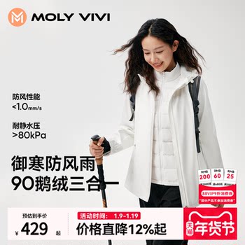 Magic Weiwei Slim Waist Goose down Jacket for Women 2025 Winter New Windproof Waterproof 3-in-1 Softshell Coat