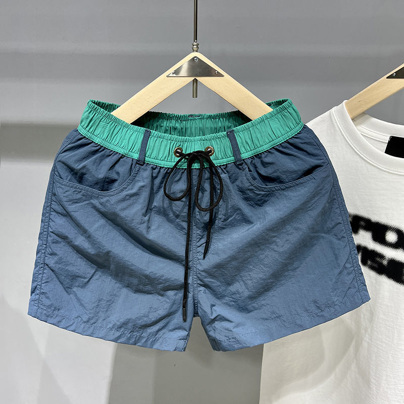 Men's Casual Shorts, Summer Color-Blocking, Lined, Quick-Drying, Suitable for Water Activities, Beach Shorts, Running, Fitness, Sports Shorts
