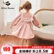 minipeace PEACEBIRD autumn new girl navy collar academy style velvet vintage dress Ole