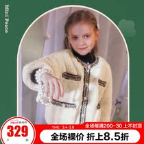 Minipeace PEACEBIRD kids coat girls coat small fragrance top grain fleece jacket autumn winter keep warm Ole