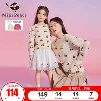minipeace PEACEBIRD kids girls parent-child kit sweater sweater autumn sister cherry loose Ole