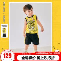 (Snoopy) minipeace peacebird childrens boys suit toddler tank top shorts two-piece set Ole