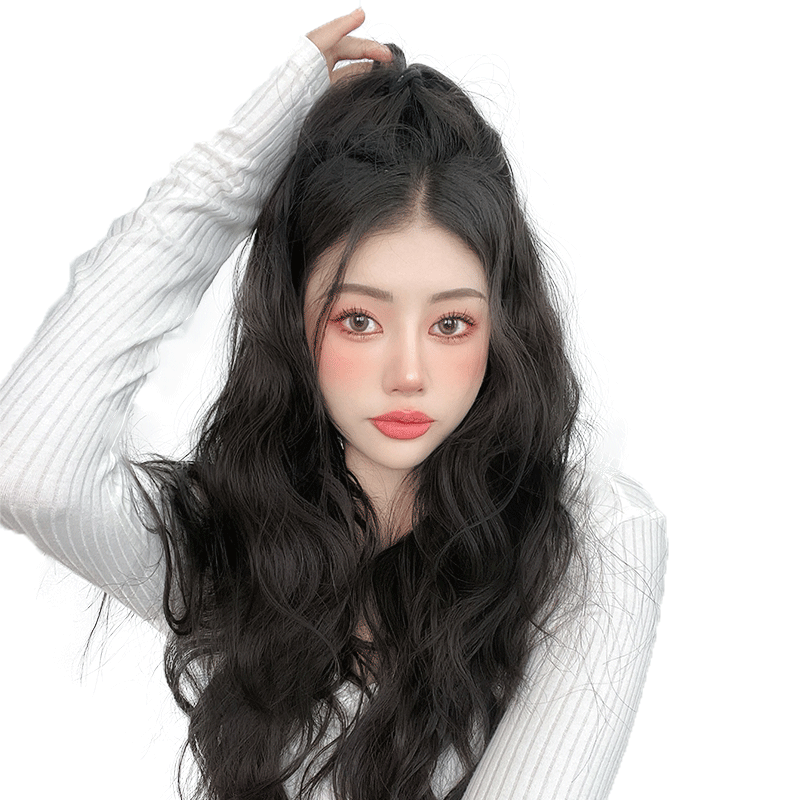 假发片三片式羊毛卷女网红自然无痕接长发卷发片增发量蓬松一片式