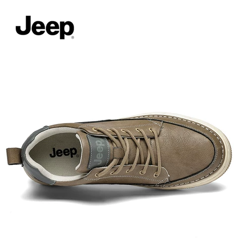 Jeep, высокий джип, обувь в английском стиле, мужские кроссовки, туфли для отдыха для кожаной обуви, из натуральной кожи, мягкая подошва