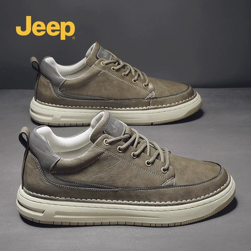 Jeep, высокий джип, обувь в английском стиле, мужские кроссовки, туфли для отдыха для кожаной обуви, из натуральной кожи, мягкая подошва