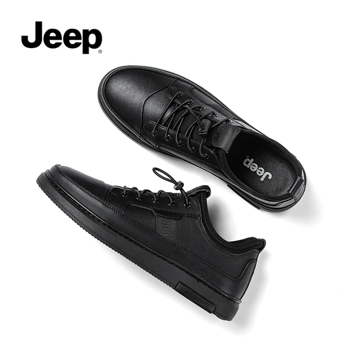 Jeep, летний джип, черная мужская спортивная повседневная обувь, туфли для кожаной обуви, коллекция 2023, из натуральной кожи