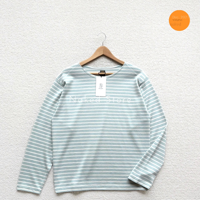 In Stock Batoner Washi Basque Japanese-Made Dry Cotton Temperature-Regulating Boat Neck Long-Sleeve T-Shirt 26Ss