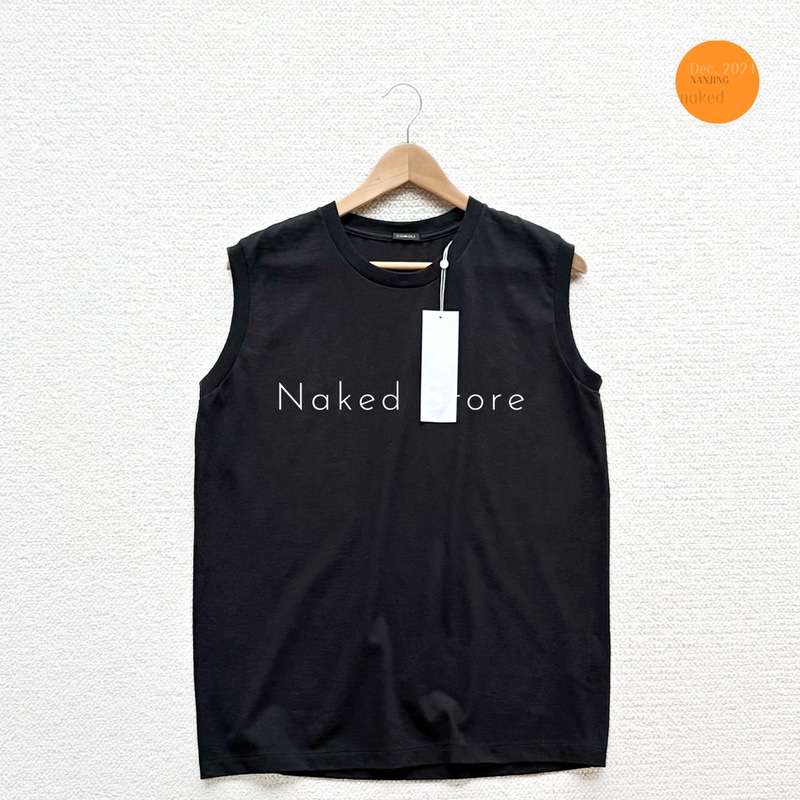 In Stock Comoli Sleeveless Japanese Vintage-Style Dry and Crisp Pleated Circular Knit Sleeveless Vest T-Shirt 26Ss