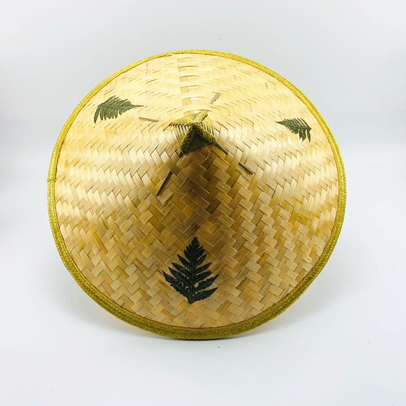 Spring and summer shading bamboo weaving dance Vietnamese hat three-leaf performance travel hat performance props hat rainproof
