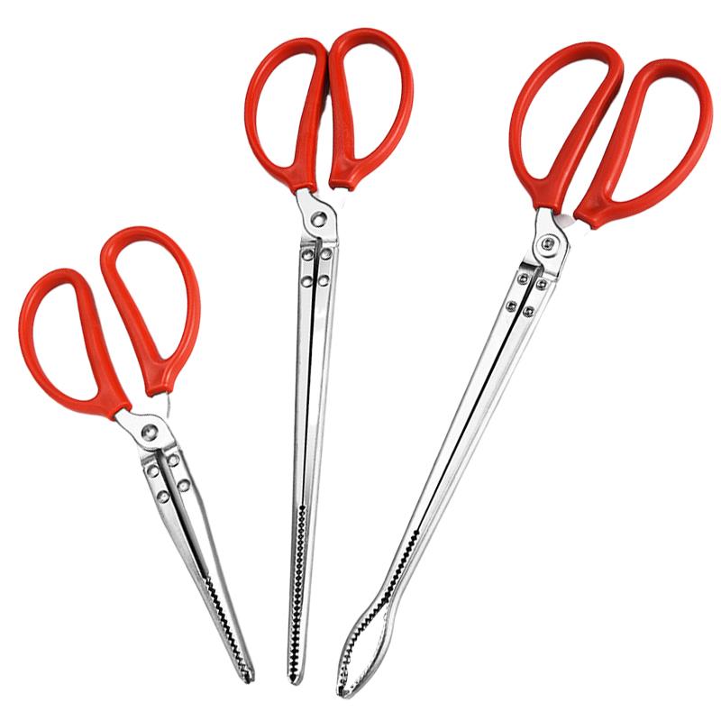 Stainless steel clip lengthened anti-slip catch fish lobster Clay Crab Pliers Tool Yellow Eel Holder to catch sea deity