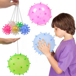5-Pack Creative Simulated Virus Toys Inflatable Wave Balls Bubble Blowing Balloons Soft Rubber Elastic Stretch Pat Toys
