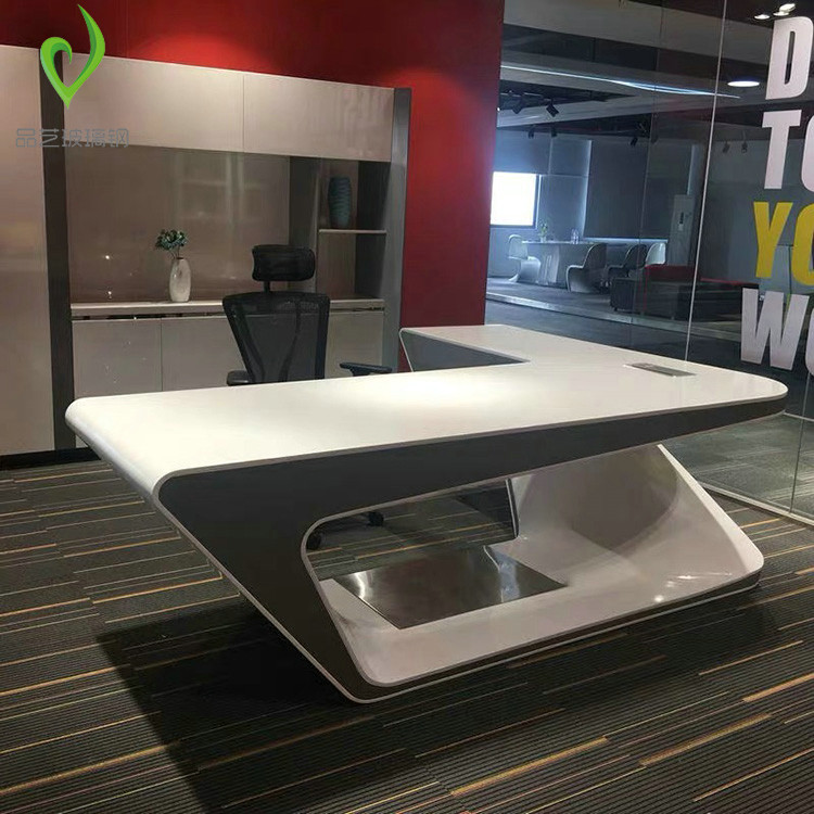 Beauty Chen Glass Fiber Art Profiled Receptionist Mall Hotel Reception Desk Modern Creative Reception Service Office Bar