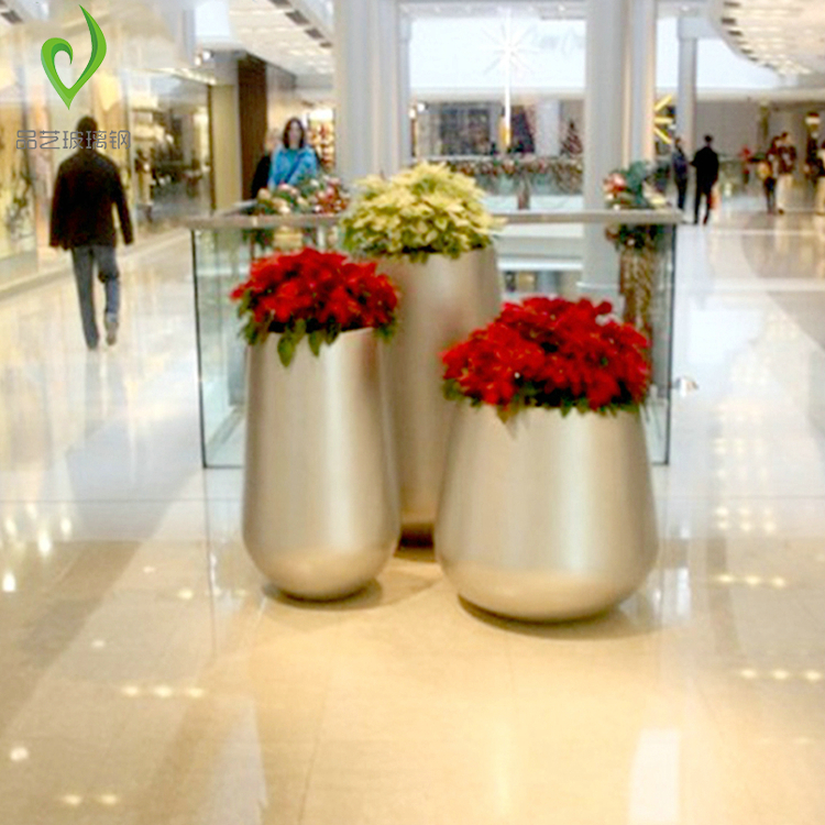 Modern Beauty Chen Glass Fiber Combined Flower Pots Floor Large Vase Mall Hotel Minima Large Flower Vat Outdoor Flower